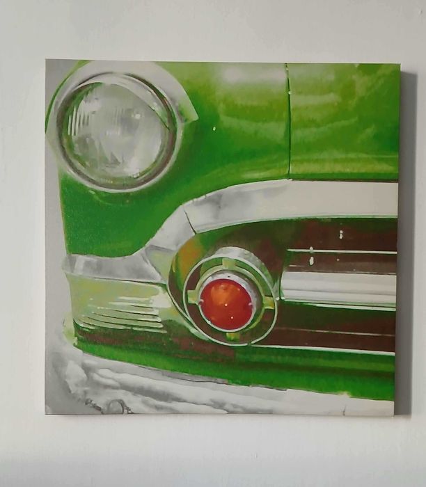 Obraz na płótnie 40x40 cm zielony samochód