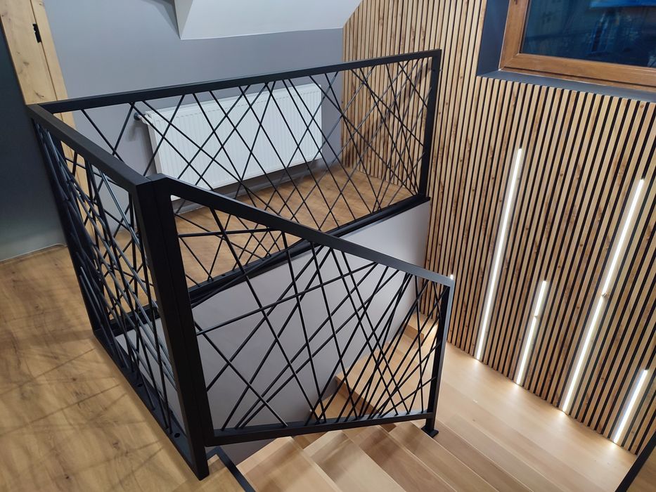 Balustrada harfa metalowa