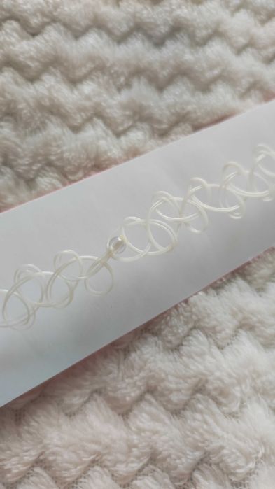 Biały choker 90s grunge alternative soft goth gothic dusik vintage y2k