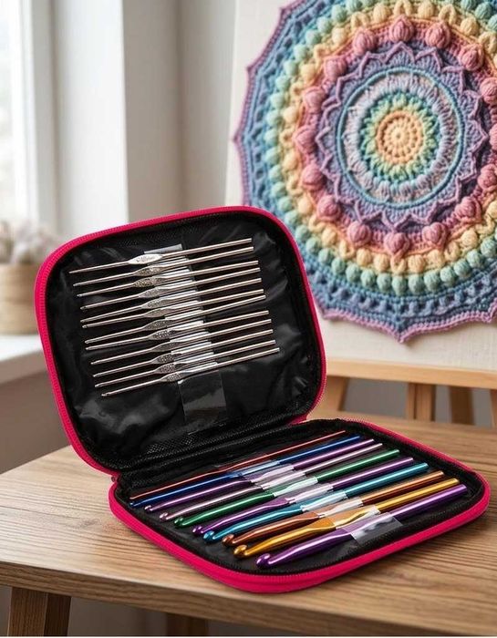 Zestaw szydełek do szydełkowania organizer etui 100 el.