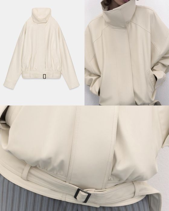 ZARA NEW Куртка-бомбер зі штучної шкіри