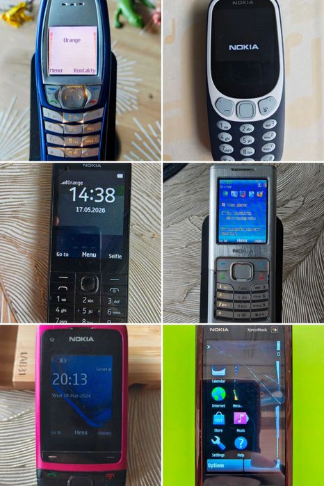 Zestaw telefonów komórkowych retro kolekcjonerskie