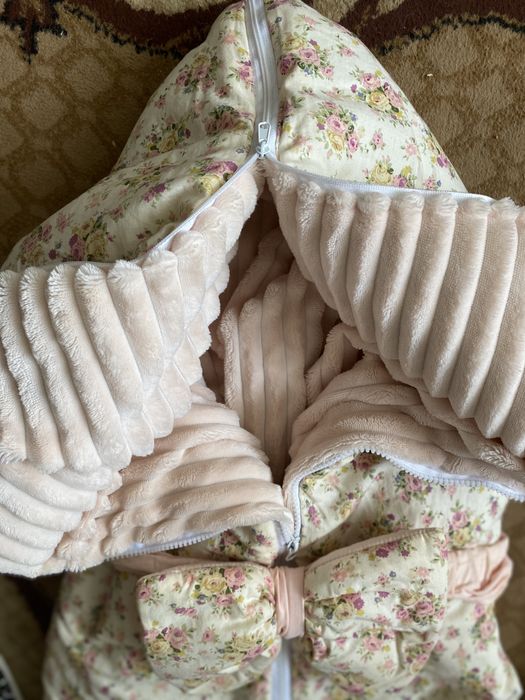 Зимовий плед конверт на виписку 90*75 см