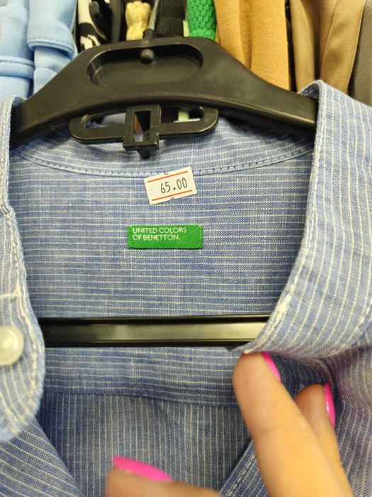 Koszula XXS męska-chłopięca niebieska Benetton !!!