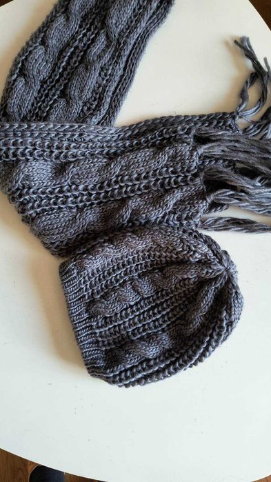 czapka zimowa z szalem