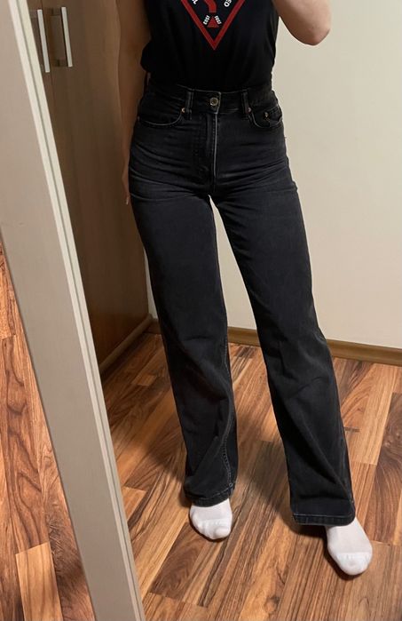 Джинси прямі чорні zara 32