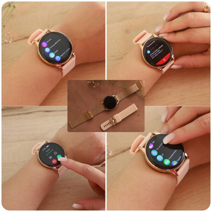 Smartwatch Zegarek Damski Menu Pl 300mah Amoled 2 Paski Bt 5.2 Rozmowy