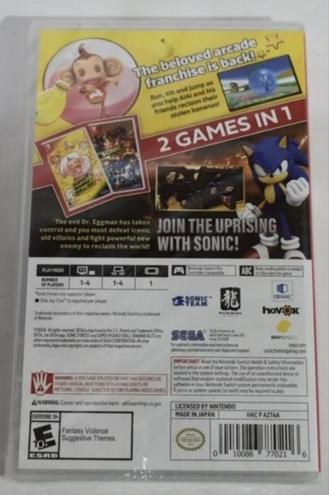 Sonic Force + Super Monkey Ball: Banana Blitz HD Double Pack (Switch)