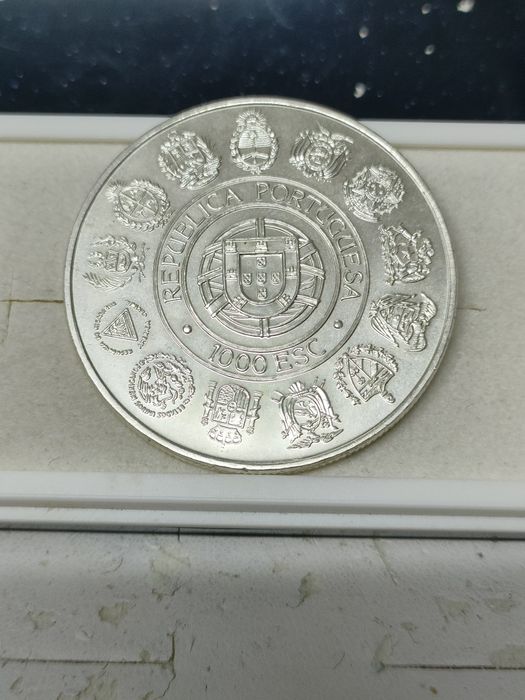 Moeda 1000$00 Encontro de 2 Mundos 1992 / Prata