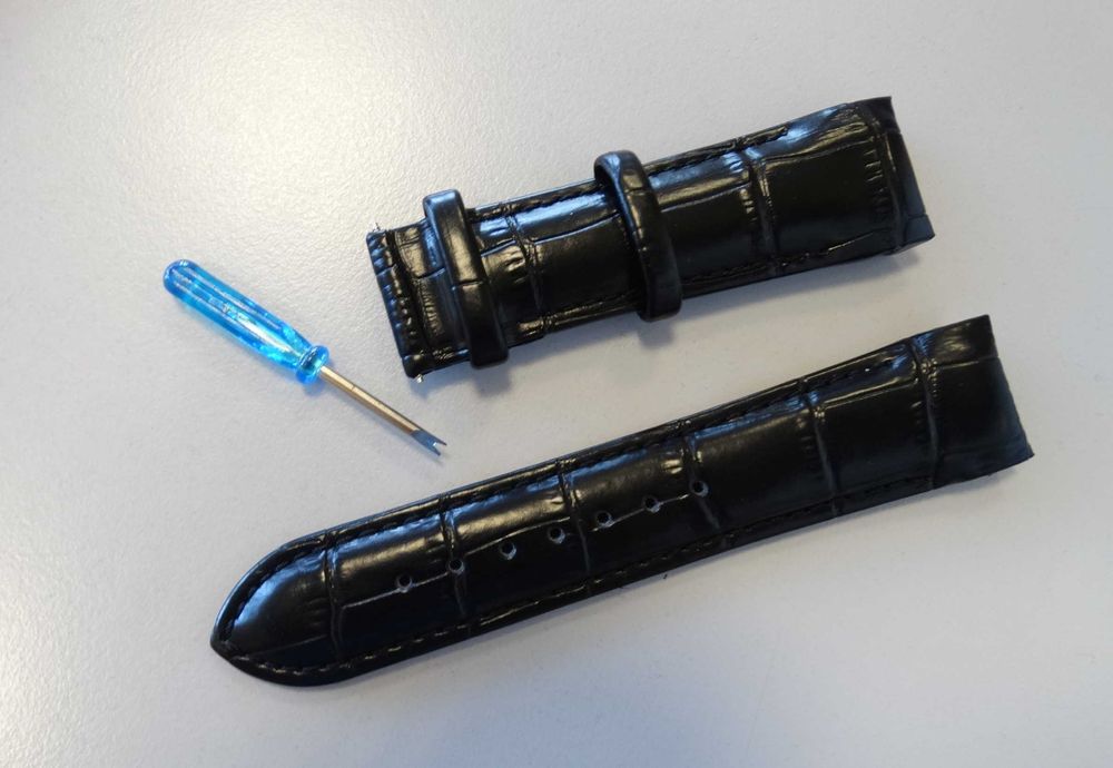 Pasek skórzany czarny brąz do zegarka Tissot Couturier T035 22mm 23mm