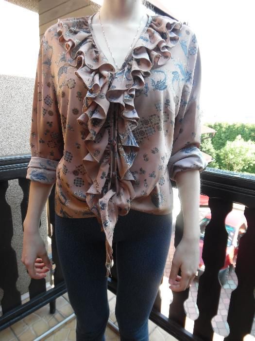 Bluzka dł rękaw jasny brąz-beż roz 38/44/46