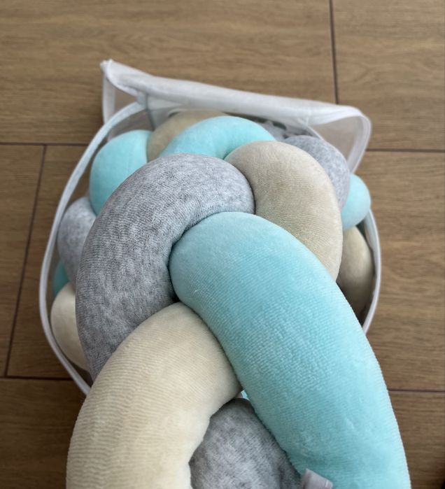 Бампер-коса Baby Veres "Mint Grey" 120*15