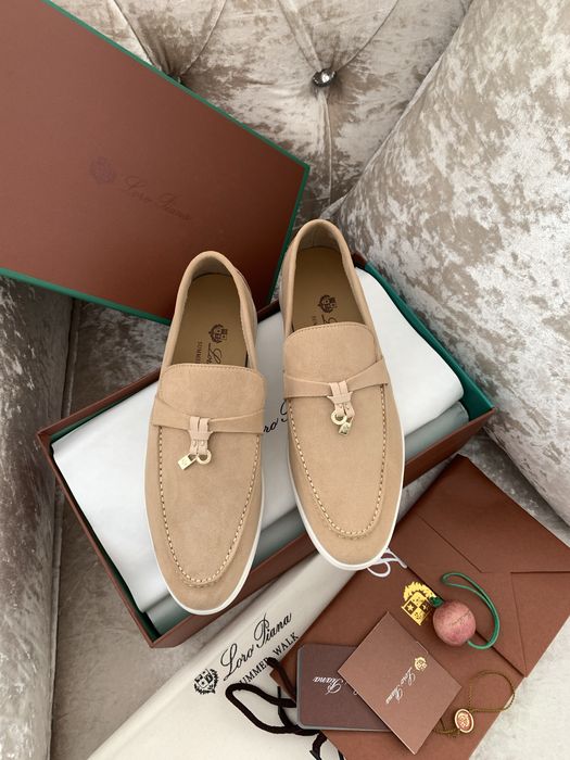 Лофери бежеві руді замшеві жіночі loro piana sammer walk