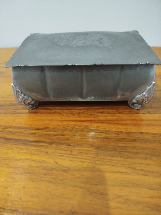 Stara szkatułka puzderko GEROTIN Gero Art Deco cynowa cyna humidor