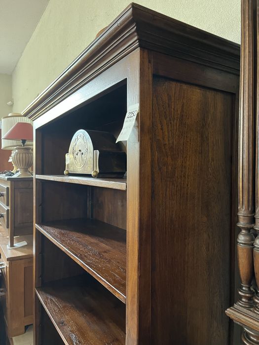 Biblioteczka drewniana tekowa ciemna masywna kolonialna FV DOWÓZ