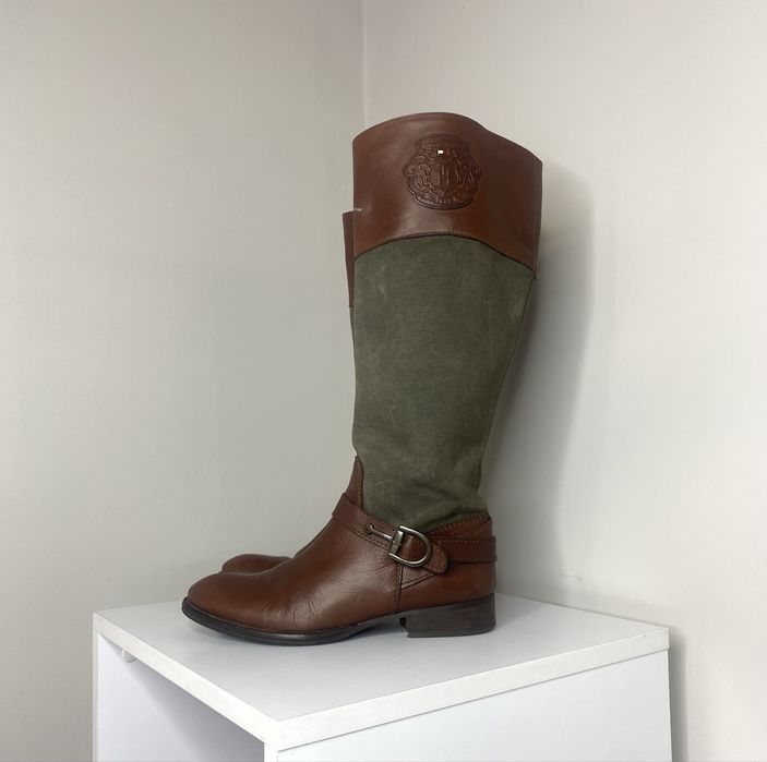 Женские кожаные сапоги Tommy Hilfiger 37 р винтаж осенние демисезонные