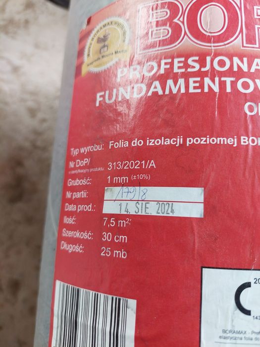 Folia fundamentowa do izolacji poziomej, fundamentów, ścian
