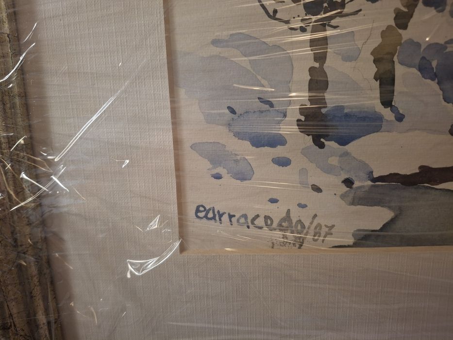 Pintura emoldurada assinada  carracedo