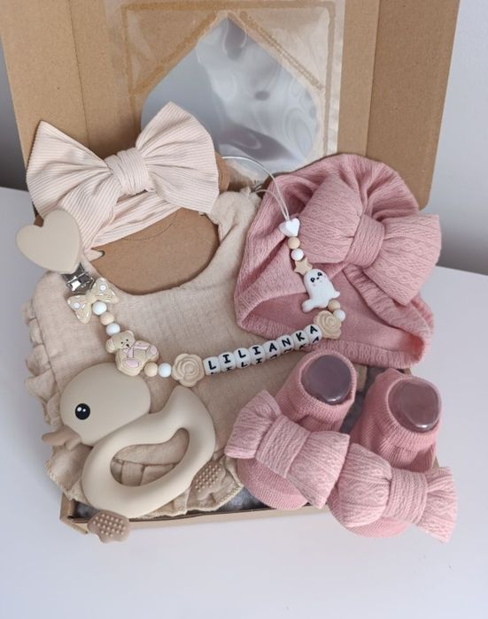 Zestaw prezentowy dla niemowlaka prezent babyshower narodziny chrzest