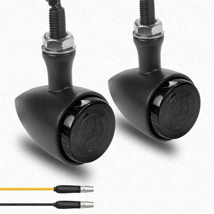 Par de Piscas Bala LED Alumínio Lente Escurecida