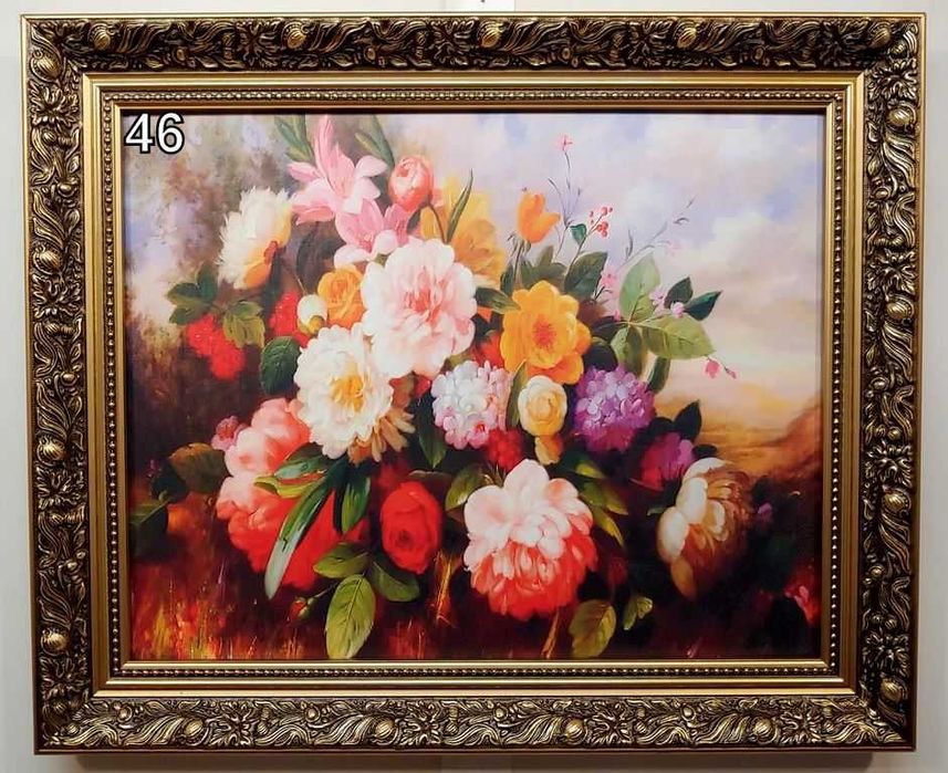 Obrazy reprodukcje w złotej stylowej ramie 60x50 CM