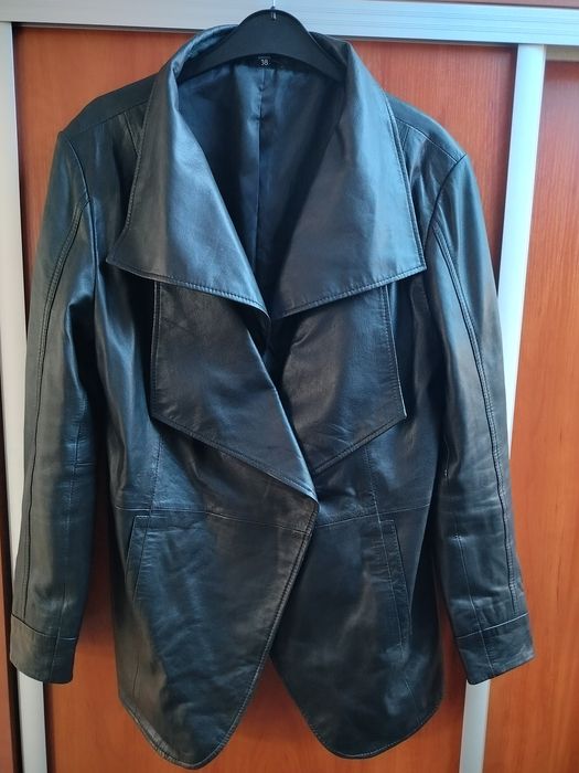 Super Marynarka oversize skórzana 38