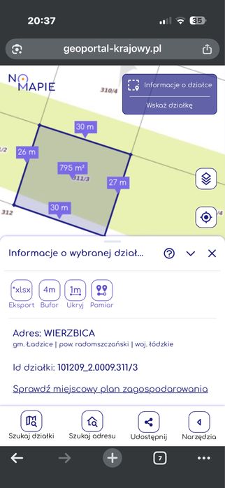 Działka 1729 m Wierzbica k Radomska, pozwolenie na budowe - Więcej