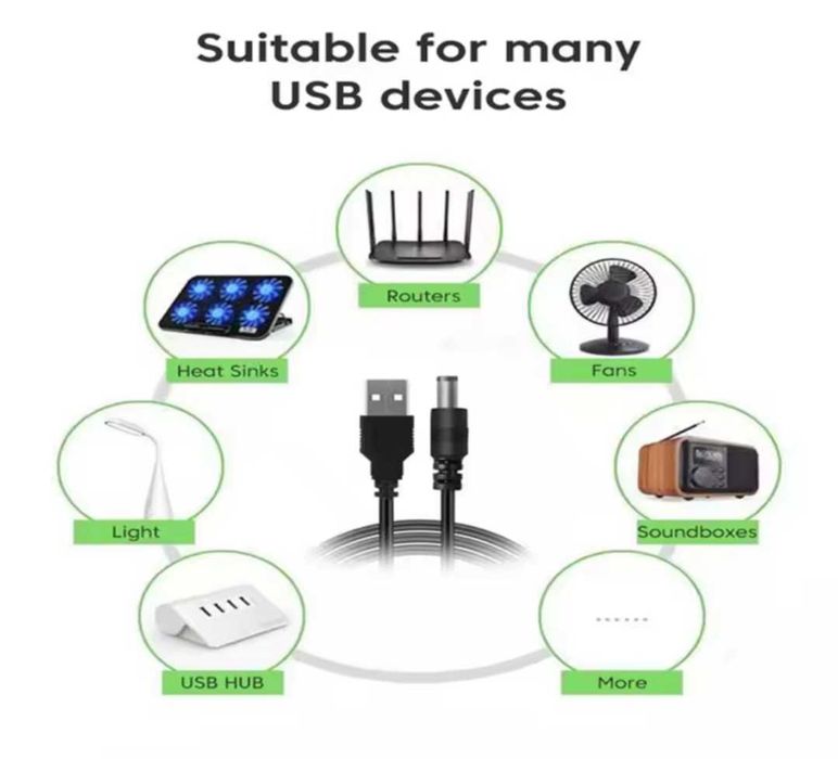 Переходник 8 шт. + кабель USB DC 5v-12v шнур для Wi-Fi роутера