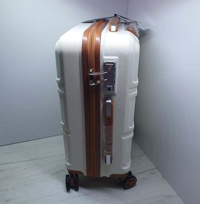 Walizka K1871-1L - KONO ABS, kremowa