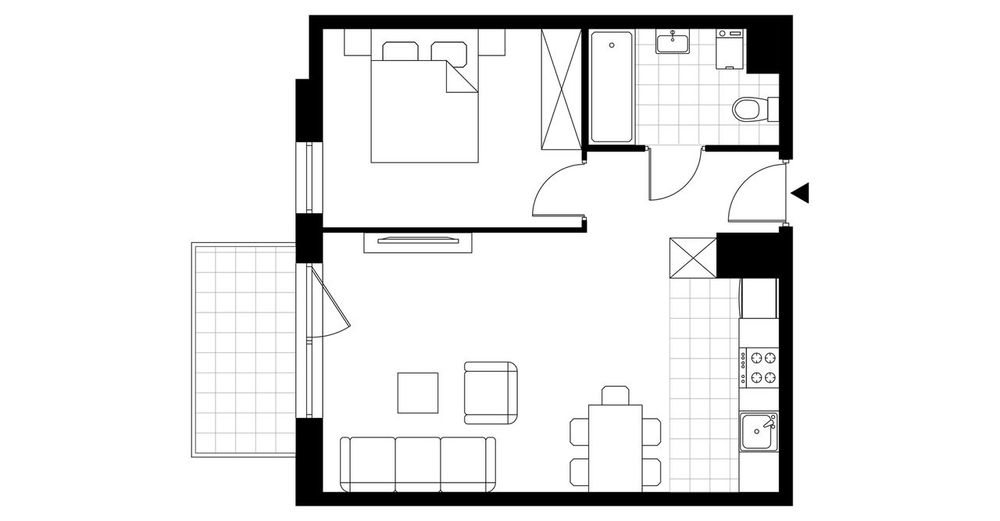 2-pokojowe mieszkanie 44m2 + balkon Bez Prowizji