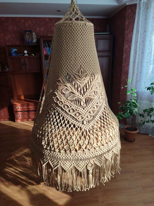 Fotel wiszący, huśtawka, hamak, makrame, boho