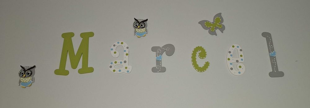 Literki drewniane na ścianę imię Marcel dla dzieci napis