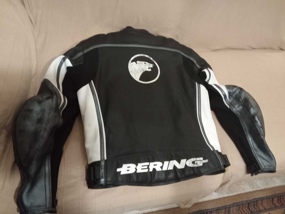 Blusão motard Bering em pele