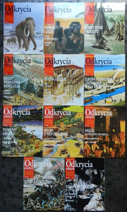 Larousse Gallimard Odkrycia Młodych, encyklopedia dla dzieci, 11 sztuk