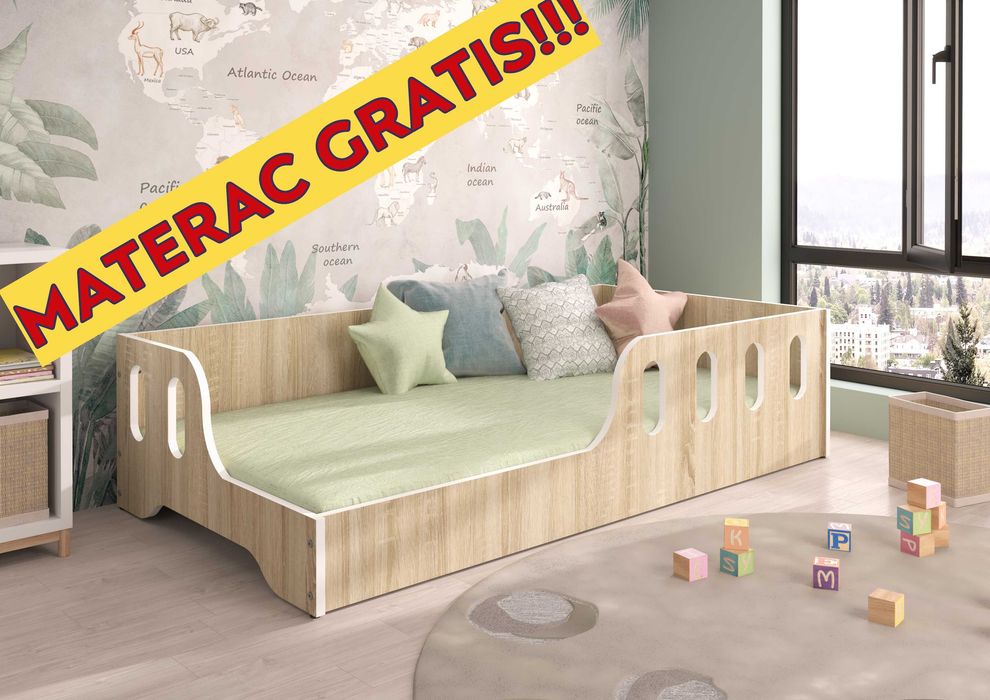 Łóżko dziecięce Montessori COCO 140x70 Sonoma lub Białe