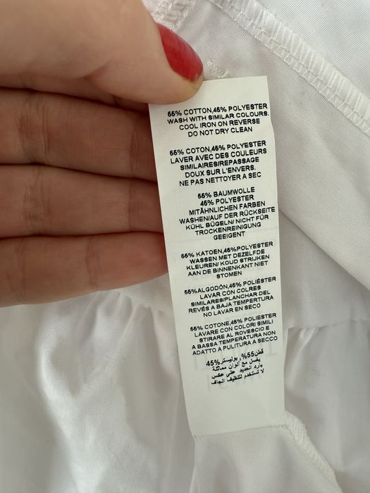 Нова біла довга сорочка/блуза/рубашка воланами ( 55%котон)