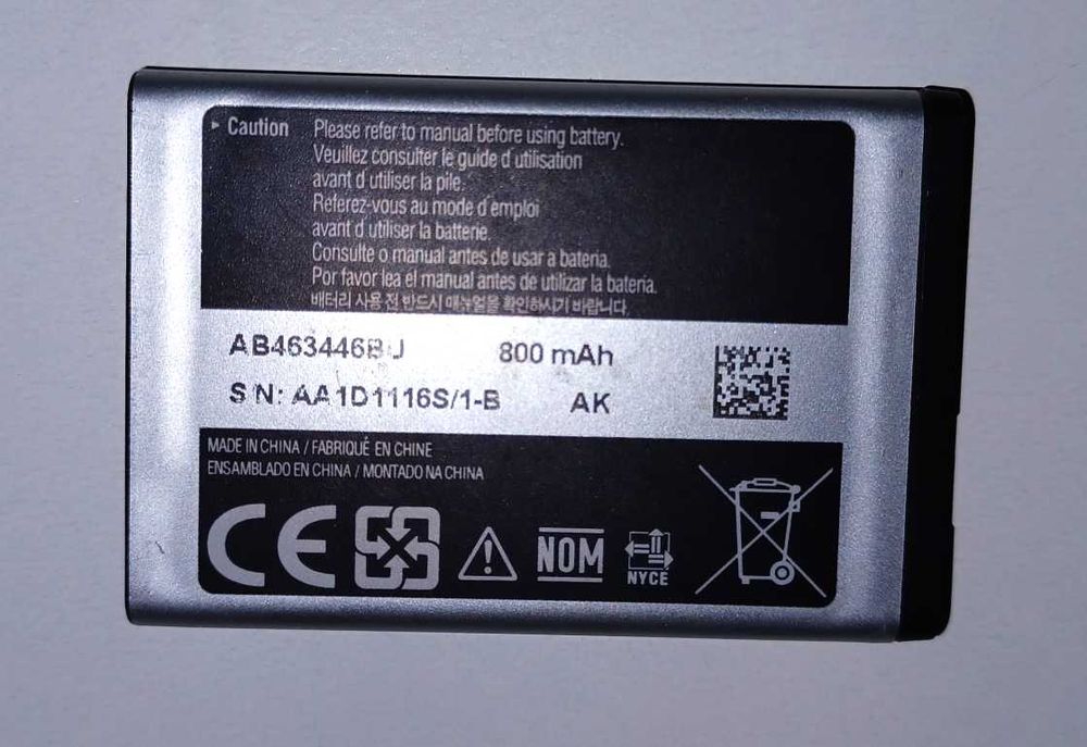 Bateria telemóvel Samsung.