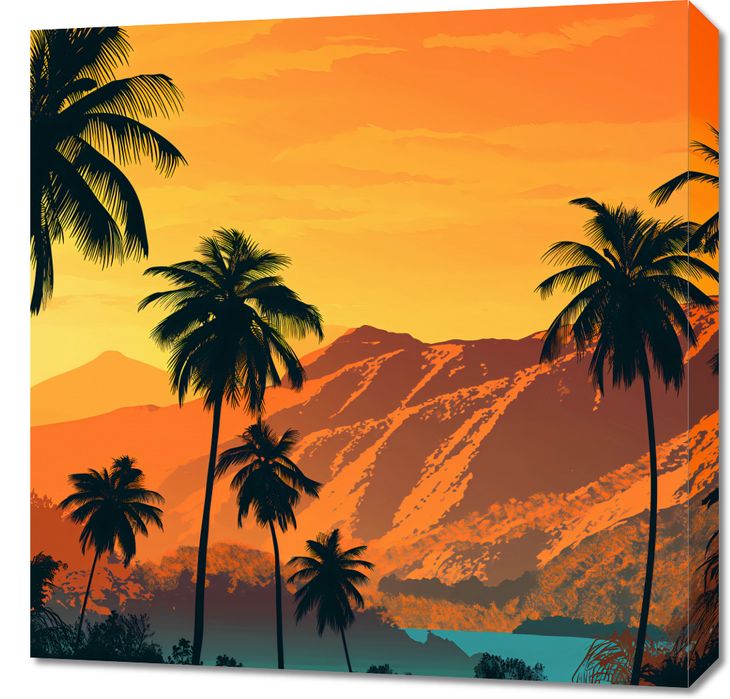 Obraz 60x60cm Zachód Słońca na Wyspach