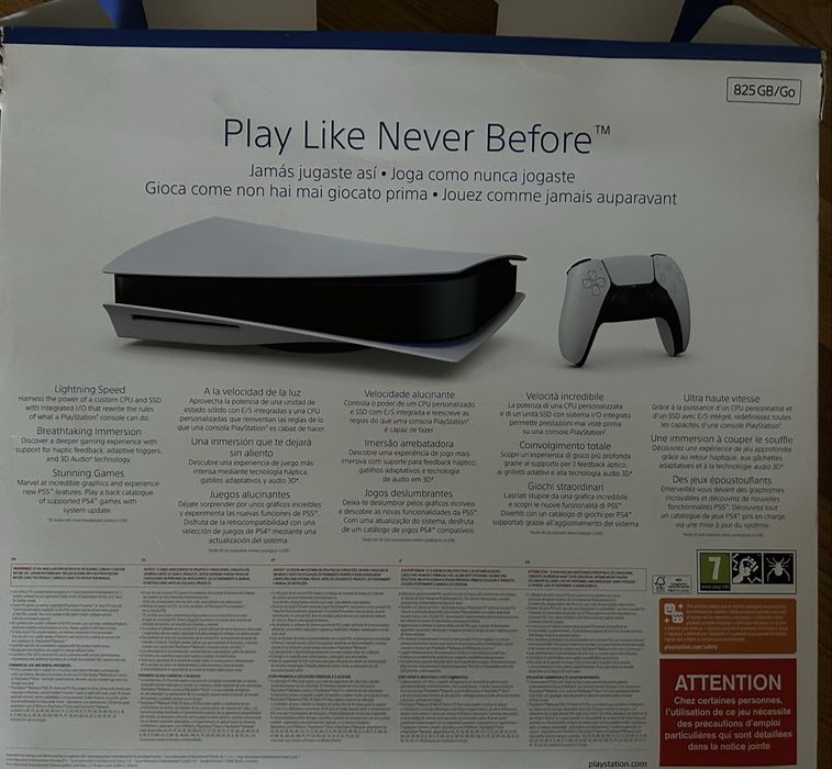 Ps5 com dois comandos e 5 jogos em caixa