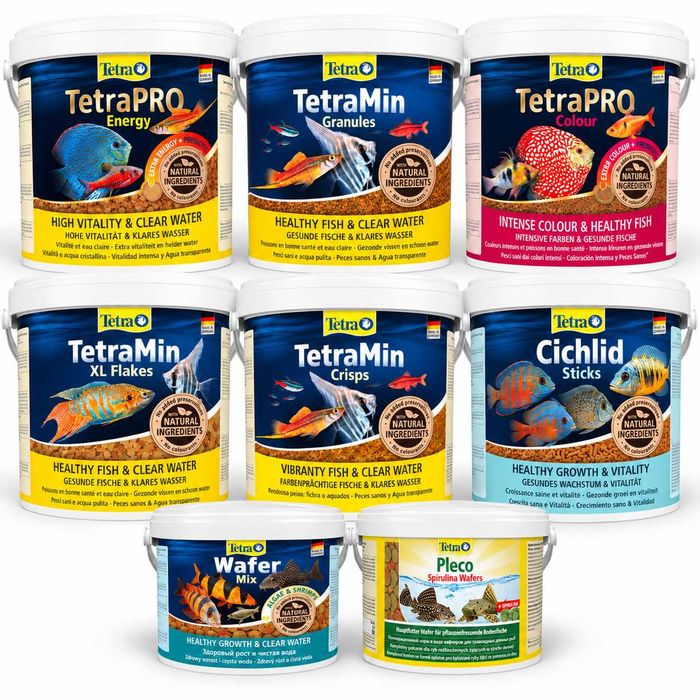 Корм для акваріумних риб Tetra (XL Flakes, Granules, Discus, Wafer Mix, Crisps, та інші) 10л, відро в асортименті