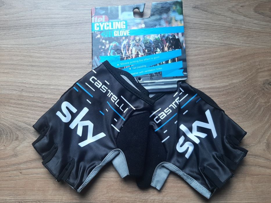 Rękawiczki rowerowe  Omega Phama, Skyrma, Astana, Sky