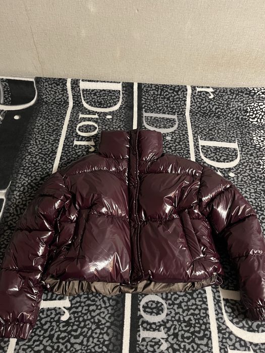 Куртка пуфер S лаке бордо
