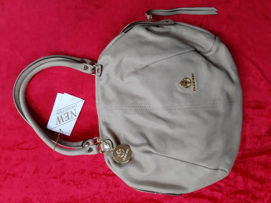 Tsarinni torebka skóra naturalna beżowa made in Italy piękna prezent