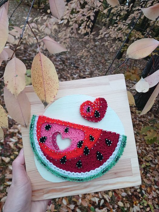 Картина із ниток. Кавун. Подарунок