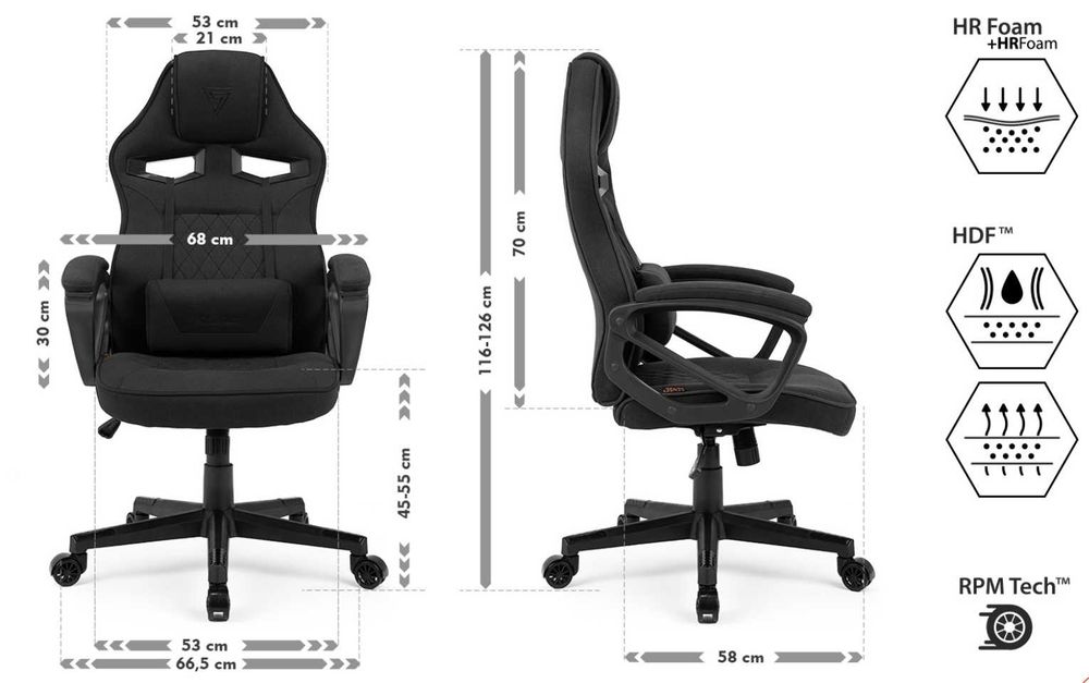 Компютерне крісло тканина Sense7 Knight Игровое компьютерное кресло