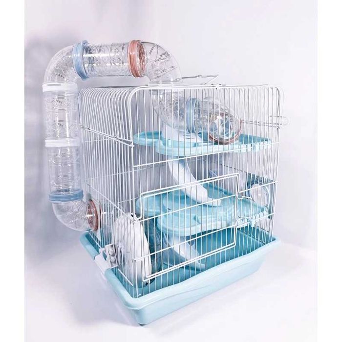 Просторная клетка для хомяков AV012B. Яркие цвета! 36х27х41см