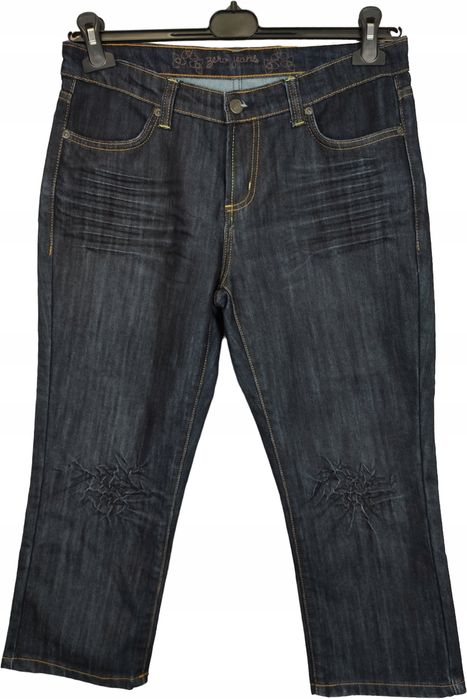 Zero memphis stylowe jeansowe spodnie 3/4 rozm 40