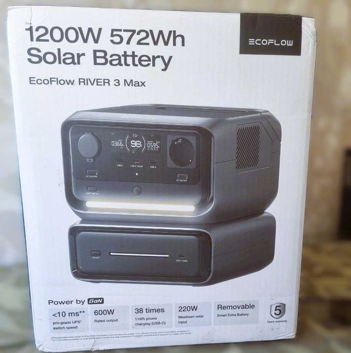 Нова зарядна станція EcoFlow RIVER 3 Max 572Wh 600W / 1200W