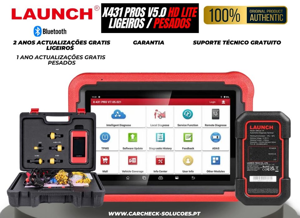 Launch X431 PROS V5.0 HD — Máquina de Diagnóstico Ligeiros + Pesados