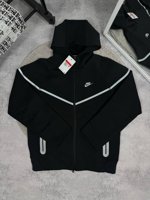 Зіп-худі / Зипка теч фліс Zip nike tech fleece dark  reflective найк теч флис